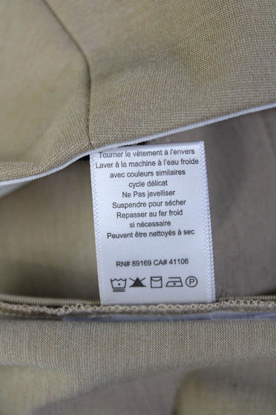 ATM Women Cropped Dress Pants Beige Zip Solid Classic Size 6