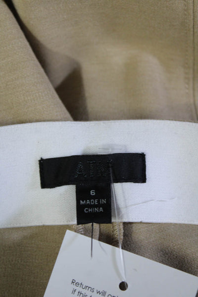 ATM Women Cropped Dress Pants Beige Zip Solid Classic Size 6