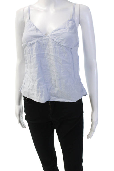 Brandy Melville Women Light Blue V-Neck Camisole Linen Viscose Size S