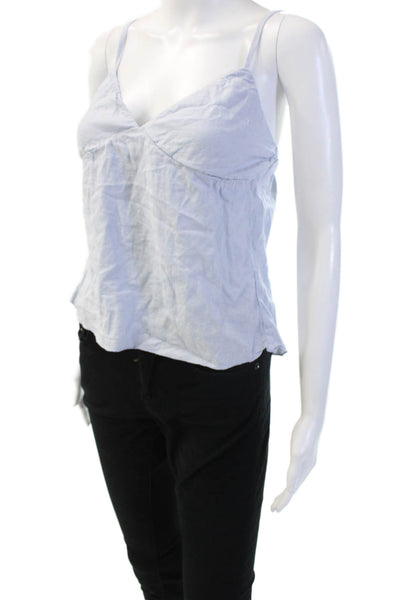 Brandy Melville Women Light Blue V-Neck Camisole Linen Viscose Size S