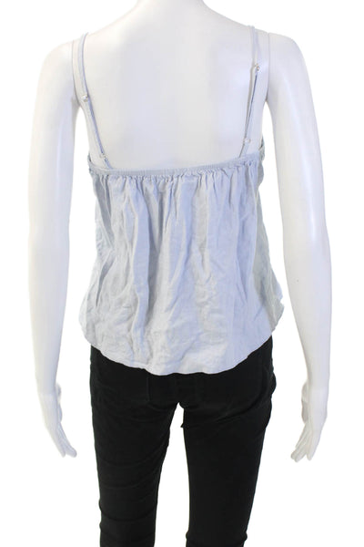 Brandy Melville Women Light Blue V-Neck Camisole Linen Viscose Size S