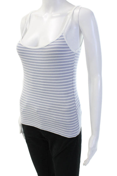 Brandy Melville, Womens Light Blue Striped Cotton Camisole Round Neck Size XS