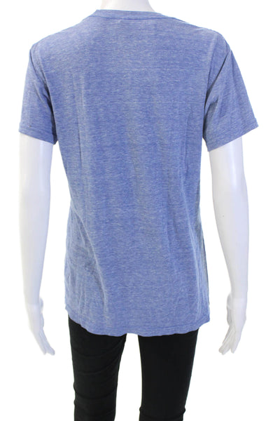 Retro Brand Mens Blue Cotton Graphic Crew Neck Short Sleeve T-Shirt Size S