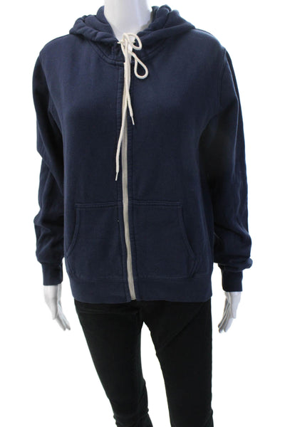 Brandy Melville, Womens Full-zip Hoodies Dark Blue Cotton Size XS