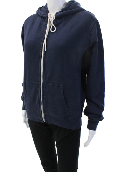 Brandy Melville, Womens Full-zip Hoodies Dark Blue Cotton Size XS