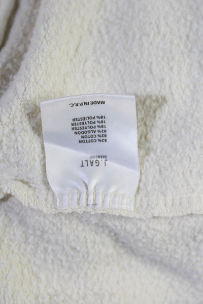 John Galt Women Pullover Sweatshirt Beige Beach Graphic Crew Neck Size XS