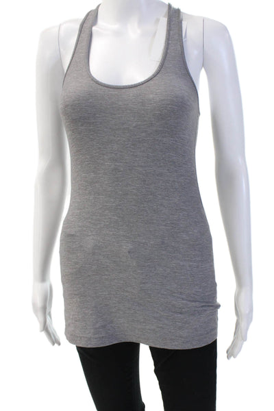 Lululemon Women Gray Basic Cotton Sleeveless Tank Round Neck Size XS