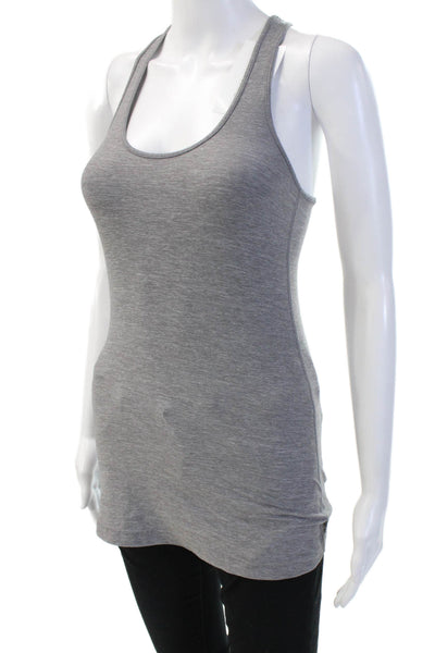 Lululemon Women Gray Basic Cotton Sleeveless Tank Round Neck Size XS