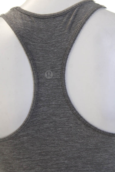 Lululemon Women Gray Basic Cotton Sleeveless Tank Round Neck Size XS