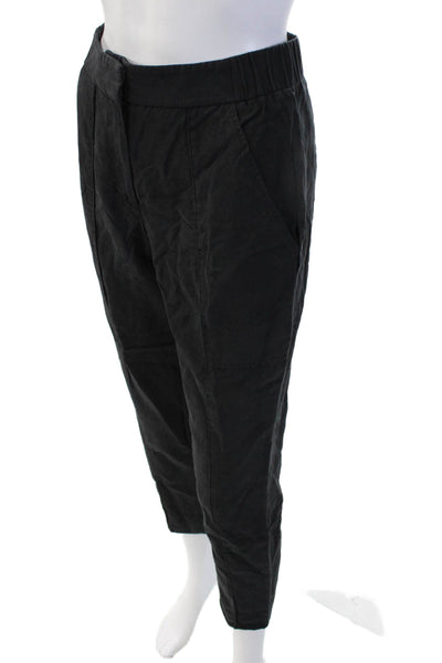 Kobi Halperin Womens Black Ankle Cropped Cotton Pants Drawstring Size XS