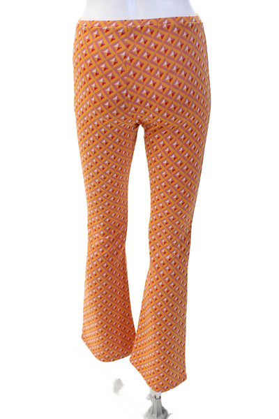 Zara Women Orange Aztec Geometric Pants Size S