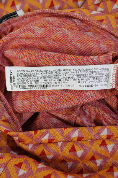 Zara Women Orange Aztec Geometric Pants Size S