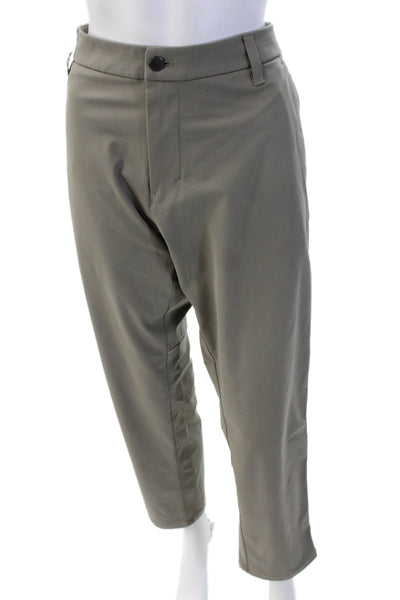 Lululemon Men Gray Ankle Cropped Dress Pants Polyester Button Size S