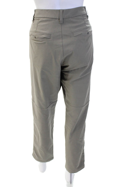 Lululemon Men Gray Ankle Cropped Dress Pants Polyester Button Size S