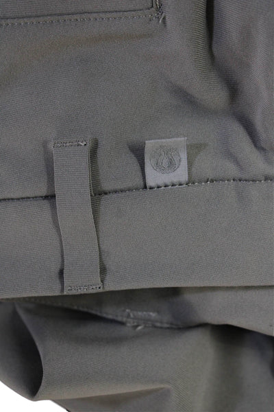 Lululemon Men Gray Ankle Cropped Dress Pants Polyester Button Size S