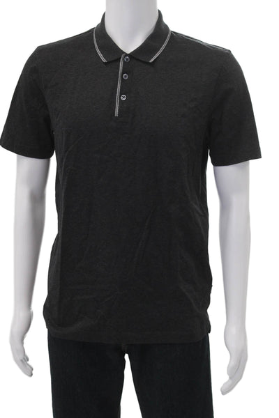 Boss Hugo Boss Men Black Short Sleeve Polo Designer Size M