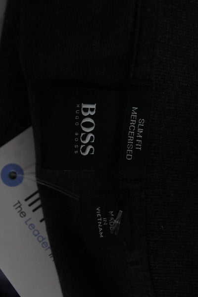 Boss Hugo Boss Men Black Short Sleeve Polo Designer Size M