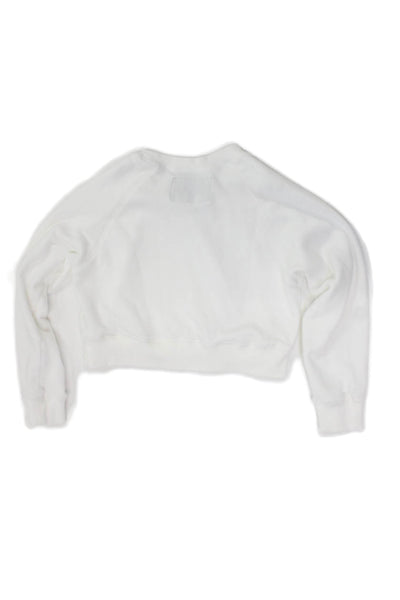 Katie J Girls Solid Crew Neck Pullover Sweatshirt Top White Size L