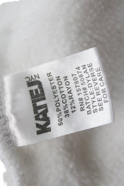 Katie J Girls Solid Crew Neck Pullover Sweatshirt Top White Size L