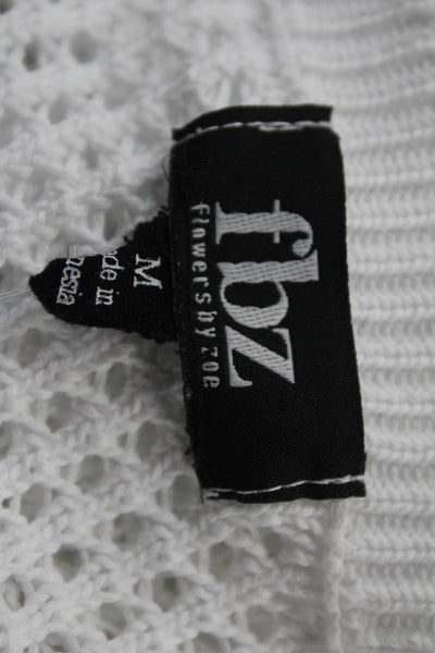 Flowers by Zoe Girls Open Up Button Up Cardigan Sweater White Size M