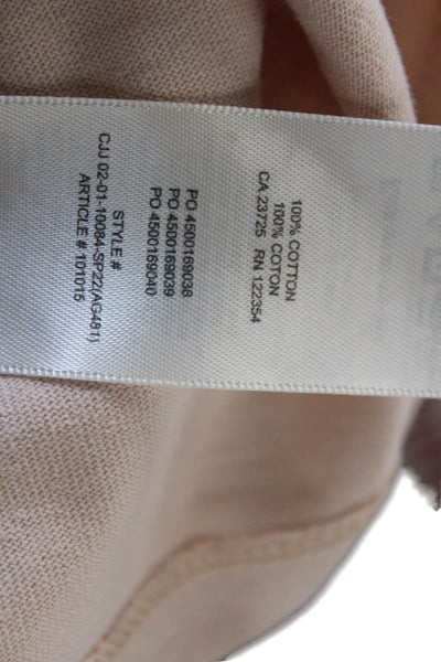 Sunday Best Women Basic Graphic Cotton Crewneck Short Sleeve Tee Beige Size L