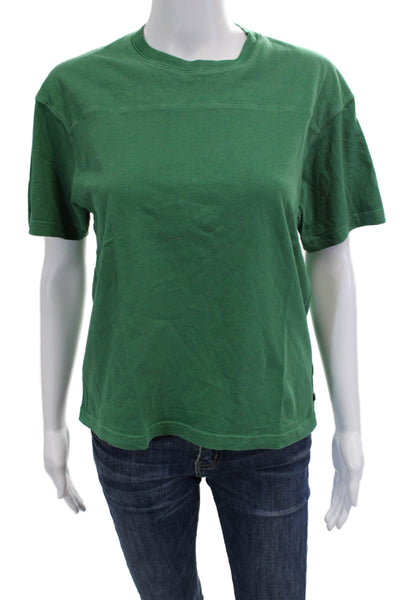 TNA Women Basic Green Crew Neck Short Sleeve T-Shirt Organic Cotton Size 2XS