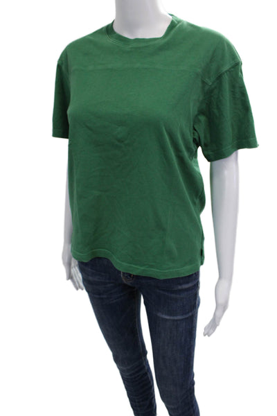 TNA Women Basic Green Crew Neck Short Sleeve T-Shirt Organic Cotton Size 2XS