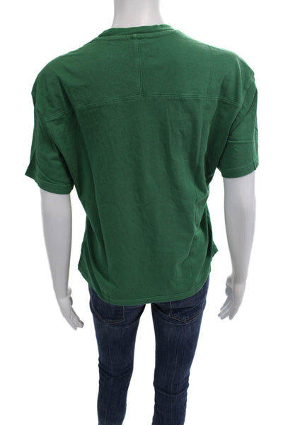 TNA Women Basic Green Crew Neck Short Sleeve T-Shirt Organic Cotton Size 2XS
