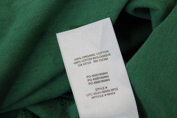 TNA Women Basic Green Crew Neck Short Sleeve T-Shirt Organic Cotton Size 2XS