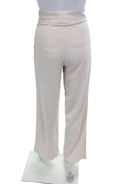 Zara Women Dress Pants Beige Polyester Blend Zip Inseam 29 Size XS