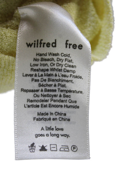 Wilfred Free Women Cropped Polo Yellow V-Neck Short Sleeve Size XS