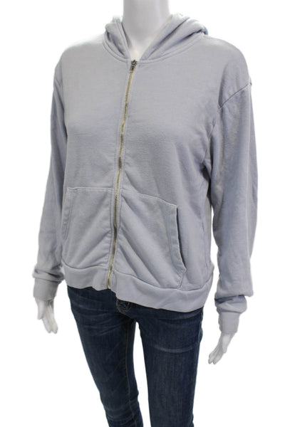 Brandy Melville Women Full-Zip Gray Hoodie Long Sleeve Size S