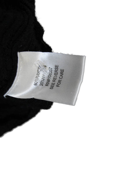 DH New York Women Cropped Camisole Black Square Neck Rayon Size XS