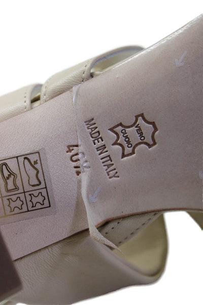 Cristina Millotti Womens Block Heel Slingback Thailandia Sandals White Size 40.5