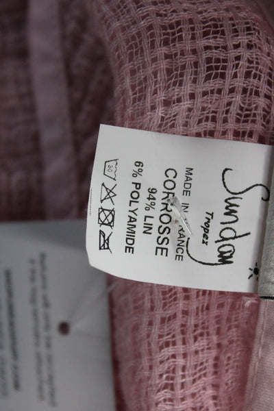 Sunday Tropez Womens Tunic Pink V-Neck Short Sleeve Size S