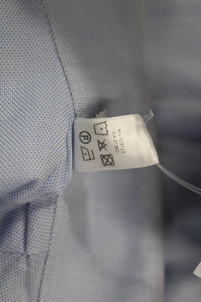 Armani Collezioni Mens Spread Dress Shirt Light Blue Button Size 16.5