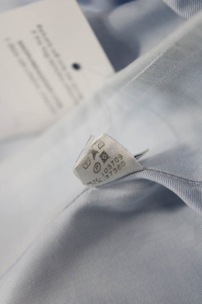 Armani Collezioni Men Light Blue Cotton Dress Shirt Point Spread Size 16.5