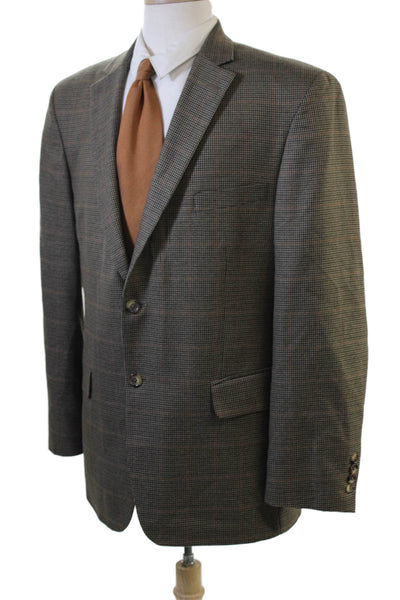 Club Room Mens Brown Check Sport Coat Size 42