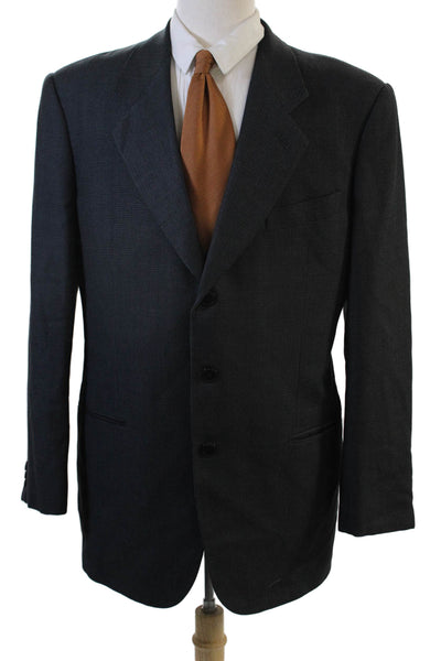 Giorgio Armani Le Collezioni Men Dark Gray 100% Wool Suit Jacket 90s Size 42