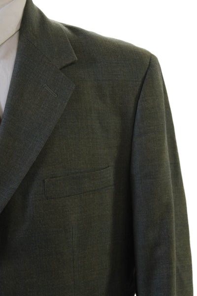 J Crew Men Green 100% Wool Suit Jacket Collared Button Classic Size 42