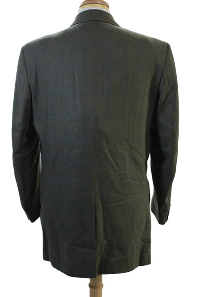J Crew Men Green 100% Wool Suit Jacket Collared Button Classic Size 42