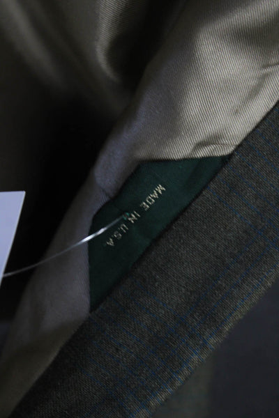 J Crew Men Green 100% Wool Suit Jacket Collared Button Classic Size 42