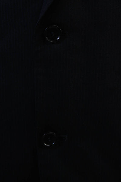 DKNY Mens Dark Blue 100% Wool Solid Suit Jacket Button Size 44