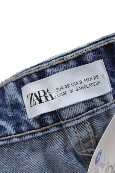 Zara Women Bootcut Flared Jeans Blue High Rise 33in Inseam Size 0