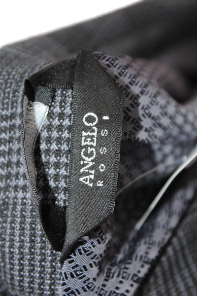 Angelo Rossi Men Dark Gray Plaid Suit Jacket Button Closure Collared Size 40