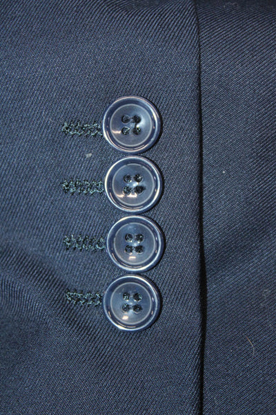 Bespoke Mens Dark Blue Solid Button Blazer Big & Tall Polyester Viscose Size 44