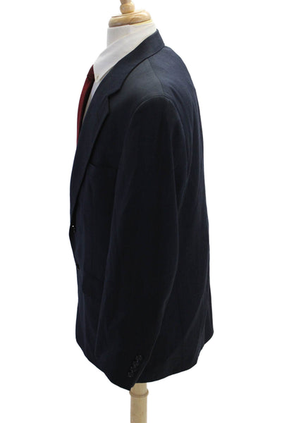 Palm Beach Men Dark Blue Striped Suit Jacket 65%Poly/35%Visc Size 46