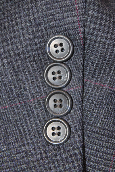Kuppenheimer, Men Suit Jacket Dark Blue Check Collared Button Size 42