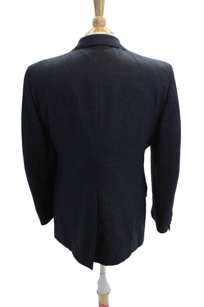 Kuppenheimer, Men Suit Jacket Dark Blue Check Collared Button Size 42