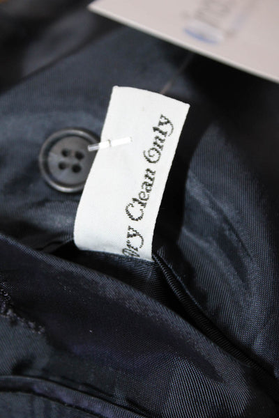 Kuppenheimer, Men Suit Jacket Dark Blue Check Collared Button Size 42